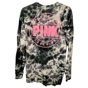 PINK Victoria’s Secret Campus Long-sleeve TieDye TShirt Oversized Size XS